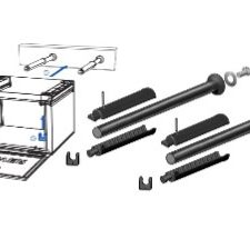Kuvassa Kannatinpari pika Bawer varustelaatikolle