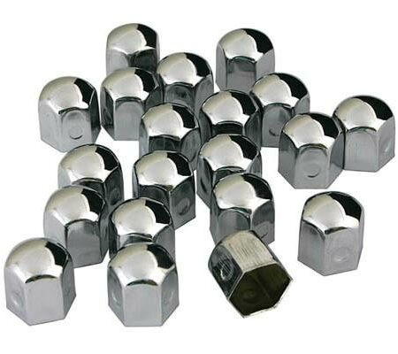 Kromiset mutterisuojat 17mm, 20kpl