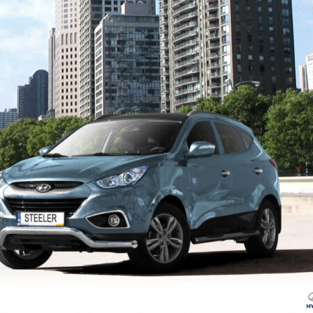 Kuvassa STEELER Etupuskurin suojarauta Hyundai IX35 2009- Suberbar