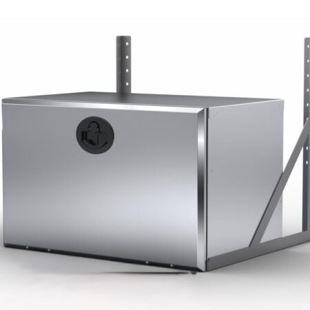 Kuvassa Kannatinpari varustelaatikolle galvanoitu