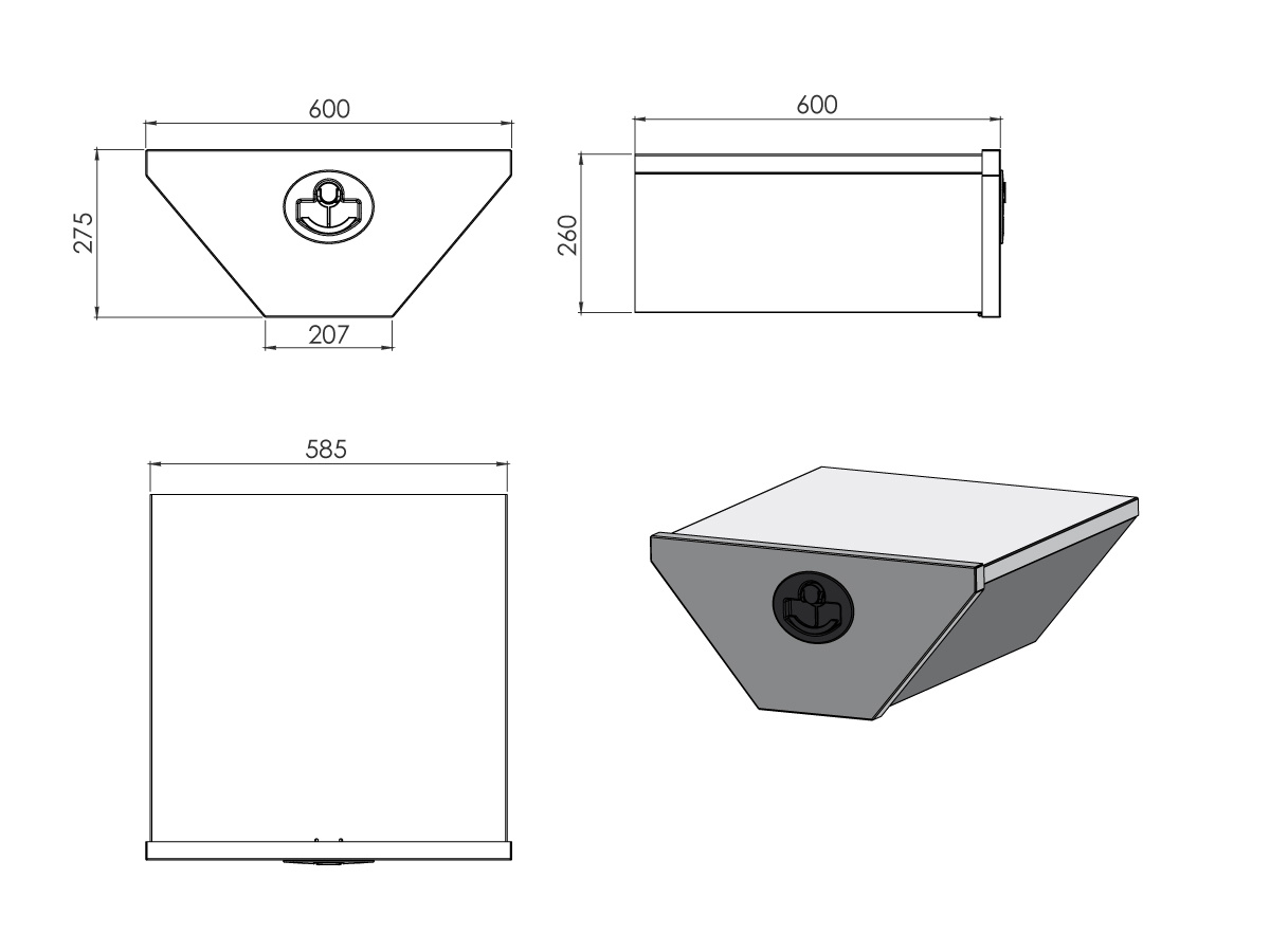 Alumiininen varustelaatikko RST-kannella telipyörien väliin - Image 2
