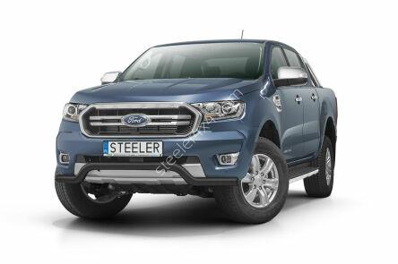 Kuvassa Etupuskurin suojaraudat Ford Ranger 2016-/2019-, Musta
