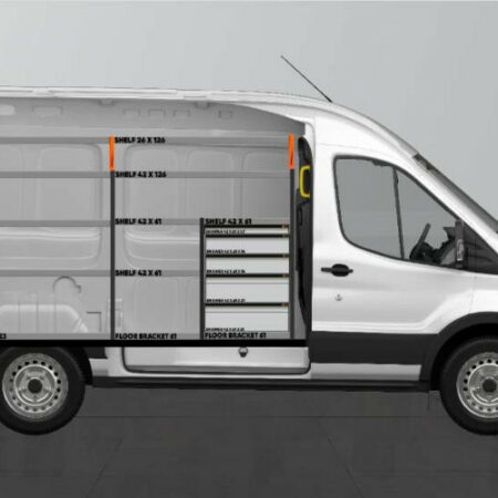 Kuvassa Work System Pro5 Kalustesarja Ford Transit L2H2