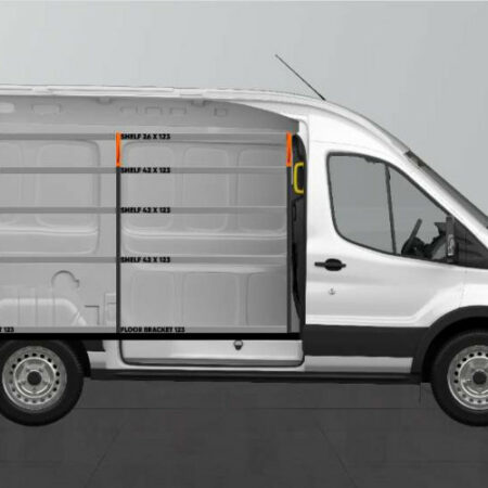 Kuvassa Work System V-Proplus kalustesarja Ford Transit Custom L1H1