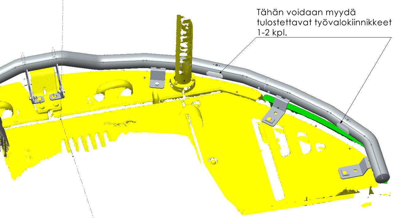 Valoteline taakse / peräpuntin päälle Volvo ECR145EL 2016-2024 - Image 2