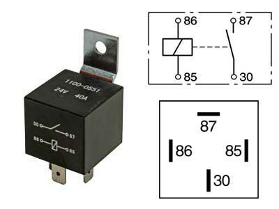 RELE 24V / 40A, 4-napainen