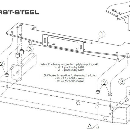 Vinssi kiinnityslevy Toyota Land Cruiser 150, 2017-
