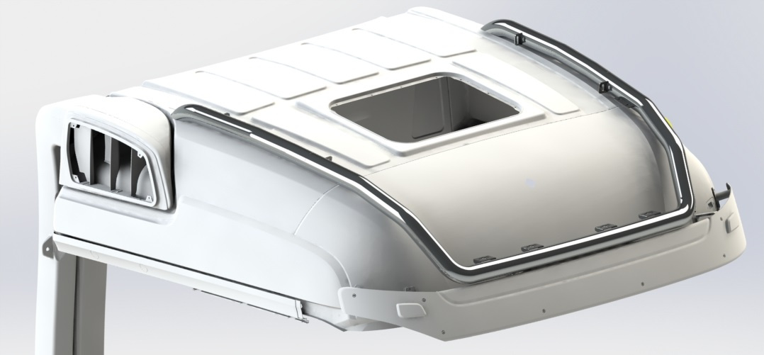 Lisävaloteline katolle sivujatkoilla MB Actros, StreamSpace 2,3m