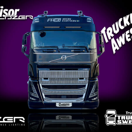 TruckStyle Sweden Aurinkolipan alaosa STD 35cm Scania NG, Lazer Linear 18 valoilla