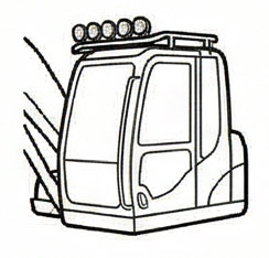 Valoraudat kaivinkoneen katolle